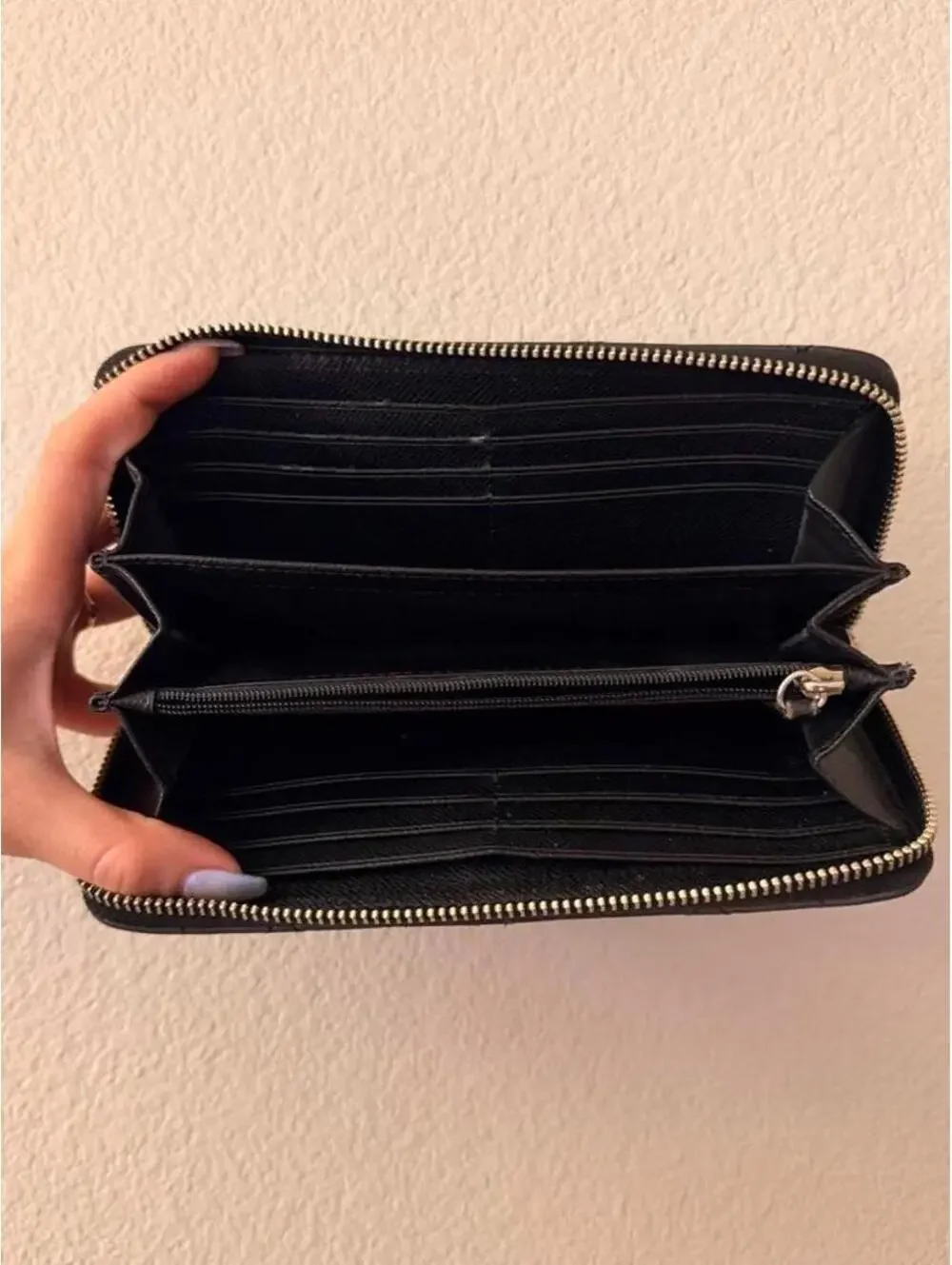 Gray Quilted Leather Coach Wallet
